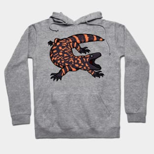 Hungry gila monster lizard cartoon illustration Hoodie